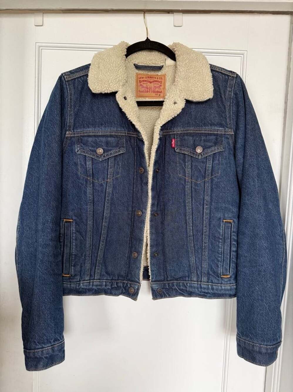 Levi's Sherpa Trucker Jacket Size M Blue Denim